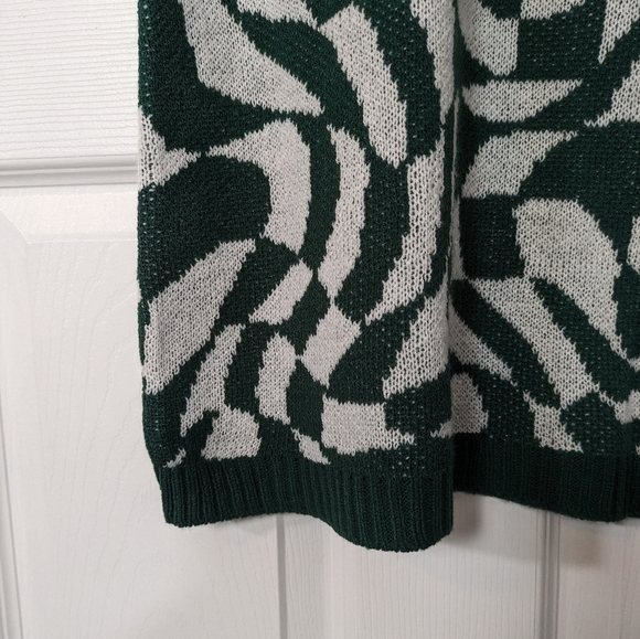Stitch & Pine Retro Abstract Green Swirls Bodycon Tank Top Sweater Dress Size L - Picture 5 of 7